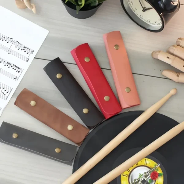 Drumstick Storage Pouch Waterproof And Durable Drumsticks Storage Cover Vintage Drumstick Sleeve Portable Leather Drumstick Case