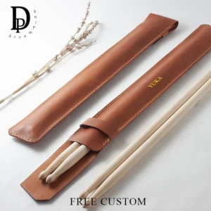 Custom Letters Leather Drumstick Sleeve Engrave Initials Luxury Drum Stick Storage Bag Personalized Protective Pouch Bags Gift