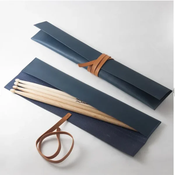 Drum Stick Storage Two Drum Stick Pouch Pu Leather Soft Stick Protector Case Musical Instrument Accessories Drum Instrument Bag - Image 2