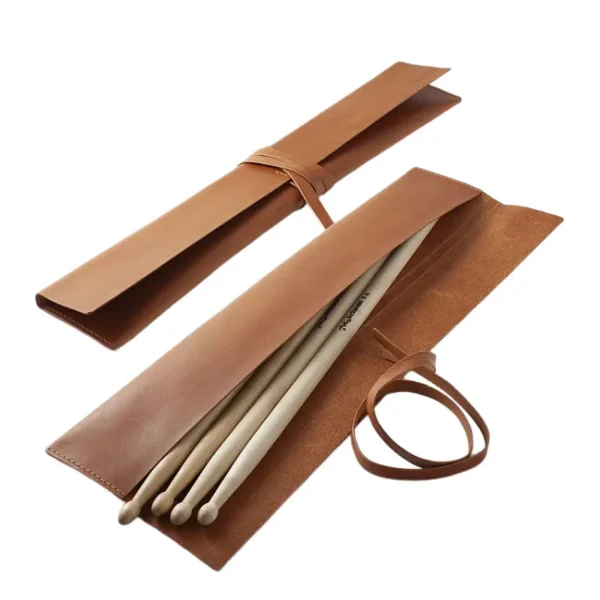 Drum Stick Storage Two Drum Stick Pouch Pu Leather Soft Stick Protector Case Musical Instrument Accessories Drum Instrument Bag - Image 3